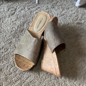 St. John's Bay Shimmering Tan Wedge Sandals